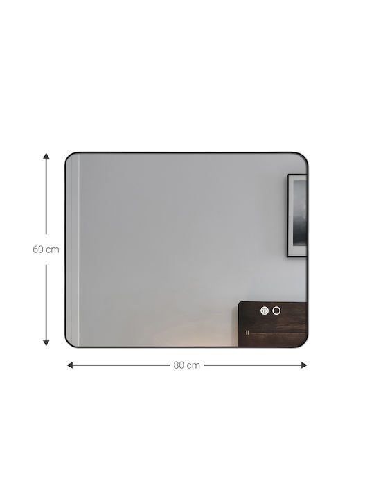 Polihome Oglindă de Perete cu Ramă 80x60cm