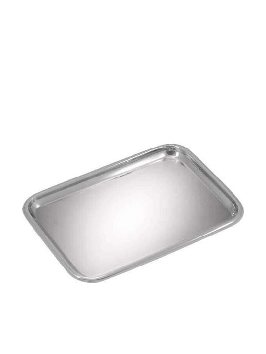 Stainless Steel Rectangular Serving Tray with Handles in Silver Color 40.2x28x2cm RT-40 1pcs