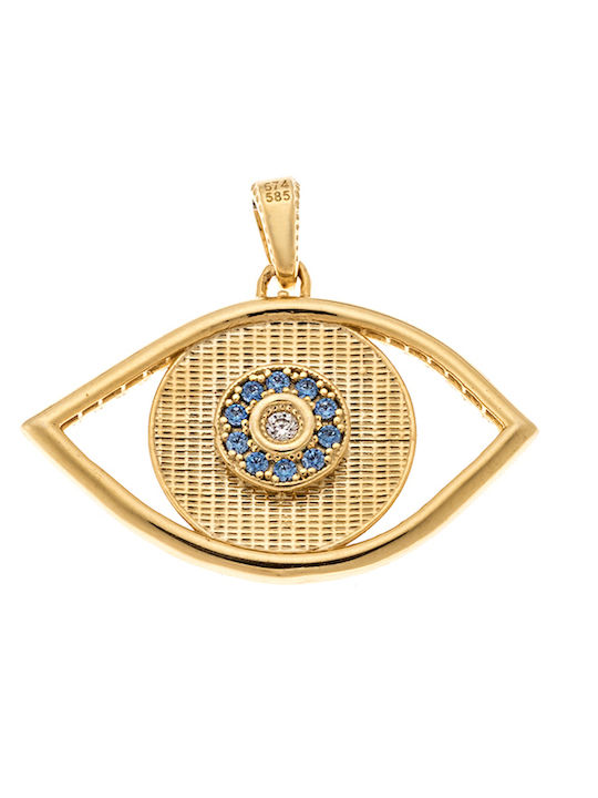 Charm Talisman Konstantin mit Steinen aus 9K Gold mit Zirkon