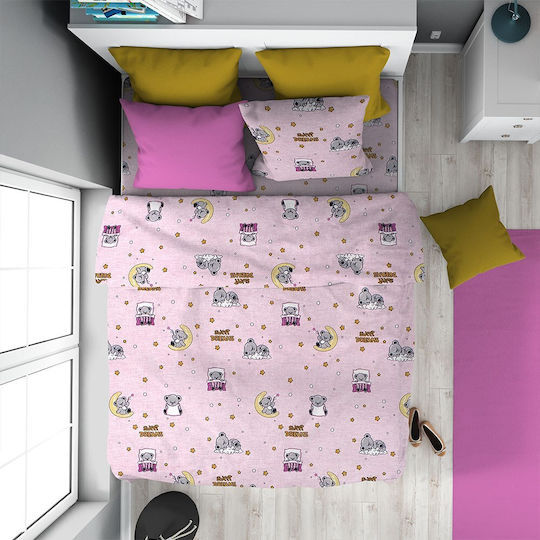 Dimcol Σετ Μονά Sweet Dreams Pink 160x240cm