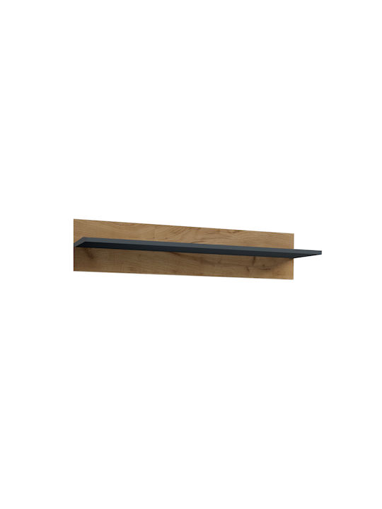 Wandregal Morocco Anthrazit-Gold Eiche 120x20x20cm