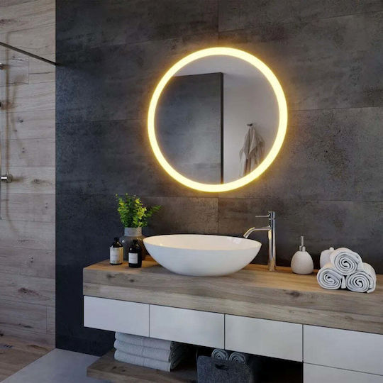 Alista Home Rund LED Berührung Badezimmerspiegel 50x50cm Beige