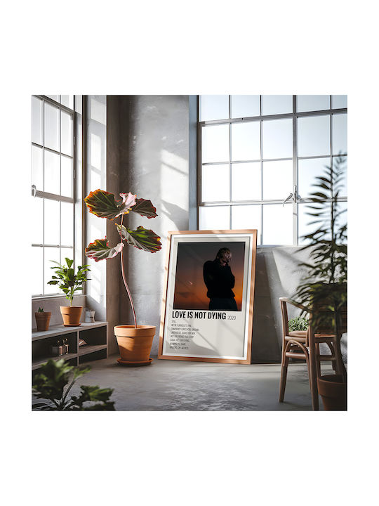Music Poster Love Is Not Dying Jeremy Zucker Ms705 21cm X 30cm Brown Wood Frame