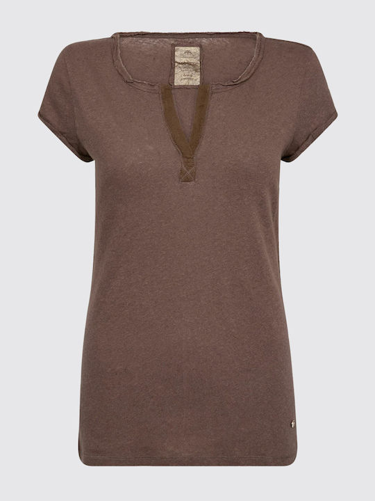 Damen T-shirt Braun