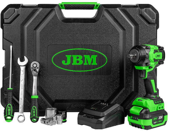 JBM 54863 Гайковерт На Батерия 20V 1x4Ah с Захват 1/2" & 1/4" & 3/8" & Hex