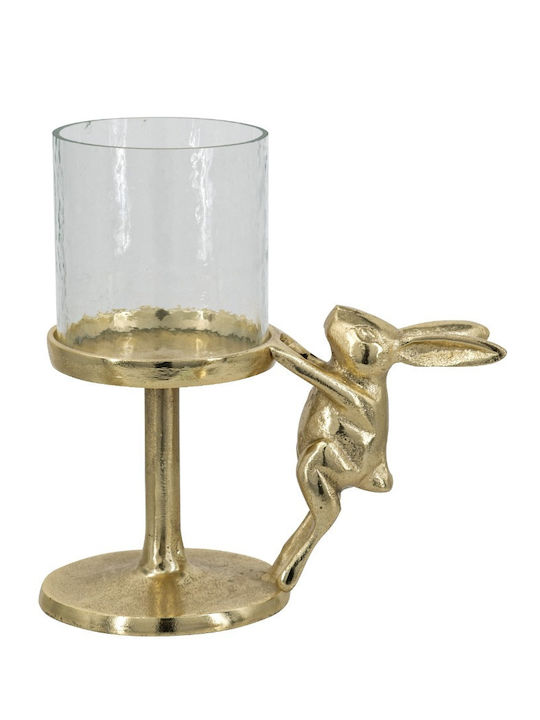 Artekko Metal Candle Holder in Gold Color 17.8x19x10.2 cm