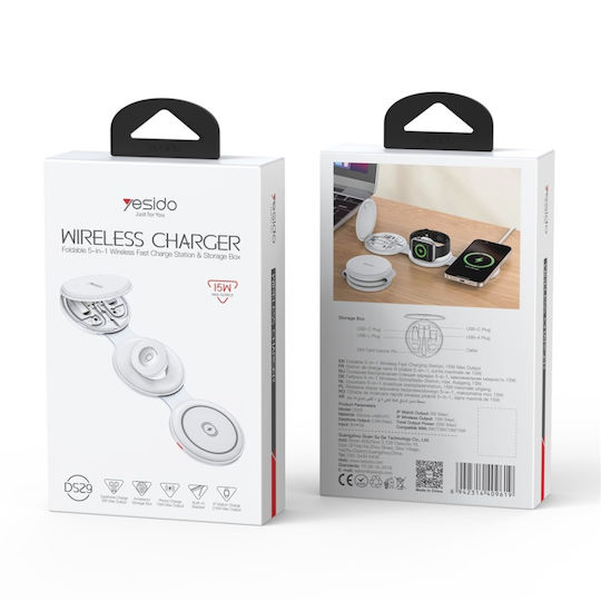 Yesido Încărcător Wireless (Qi Pad) 15W Alb