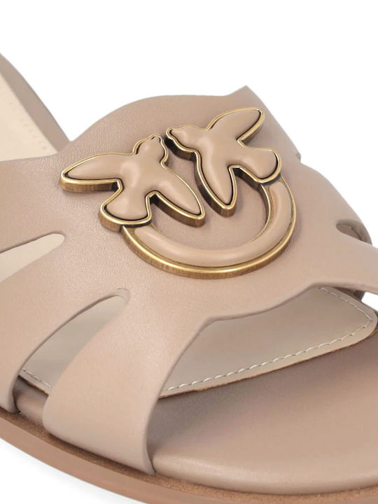 Leather Women's Sandals Beige