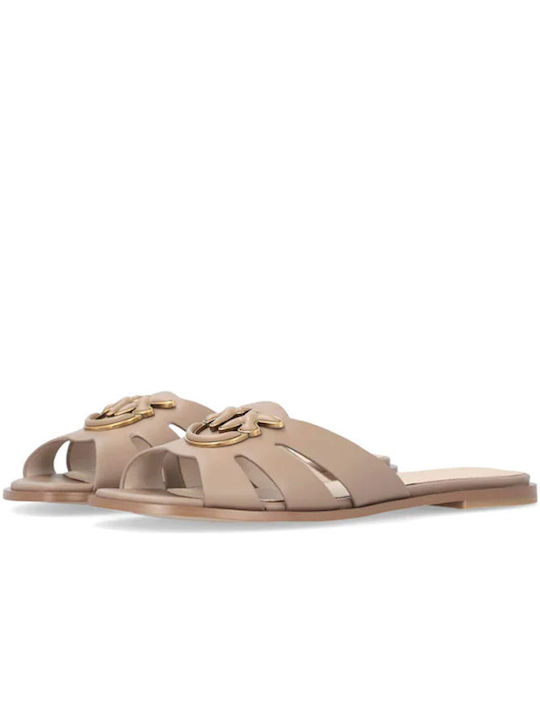 Leather Women's Sandals Beige