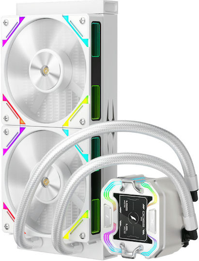 1STPLAYER X-Starship 240 Sisteme De Răcire Cu Apă AIO CPU Cu 2 Ventilatoare 120mm Și Led Argb Albă