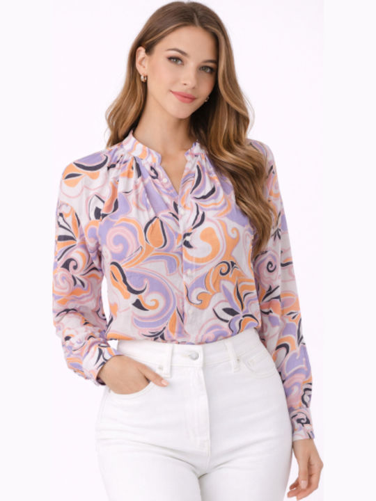 Cămașă De Damă Cu Mânecă Lungă Violet SS-CH957-26SH-Violet