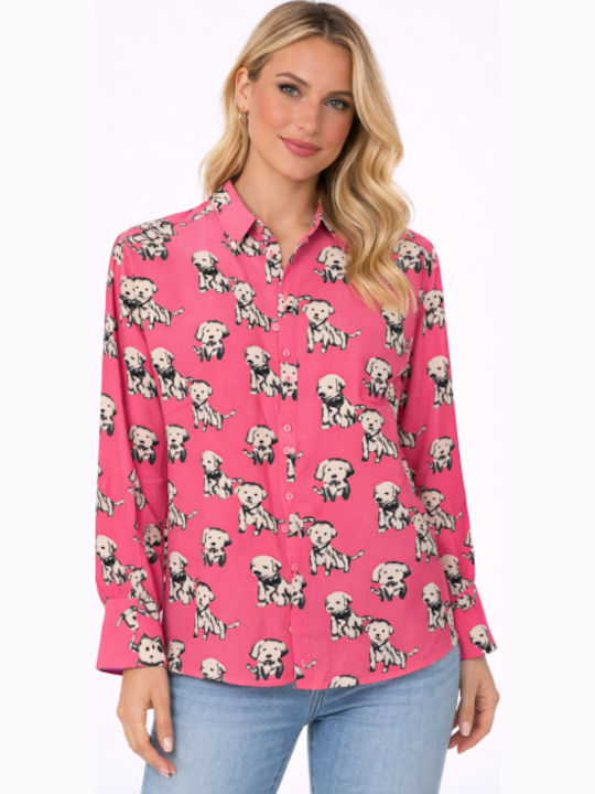 Long Sleeve Women's Shirt Fuchsia SL-20454JC-26SH-Fuchsia