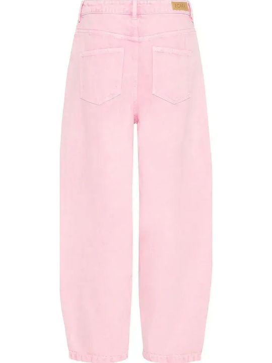 Women's Fabric Trousers in Loose Fit Cameo Pink