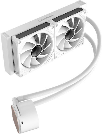 GameMax IceBurg 240 Digital Water Cooling AIO CPU With 2 Fans 120mm And ARGB Lighting White