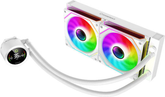 GameMax IceBurg 240 Digital Water Cooling AIO CPU With 2 Fans 120mm And ARGB Lighting White