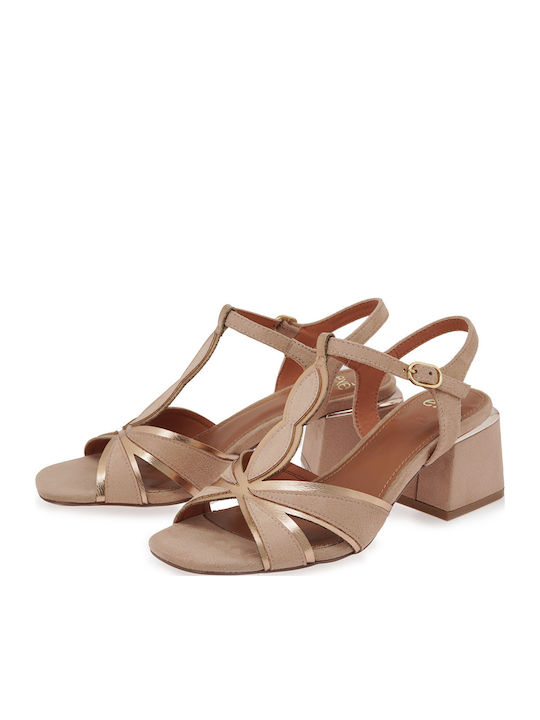 Suede Women's Sandals Rose Gold