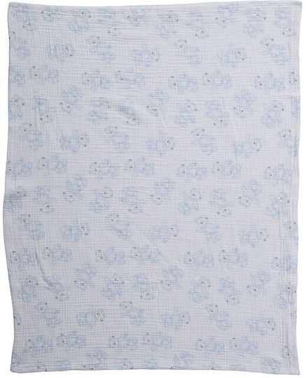 Nef-Nef Homeware Nursery Swaddling Blanket Teddy Waffle Beige with Animal 75x100cm