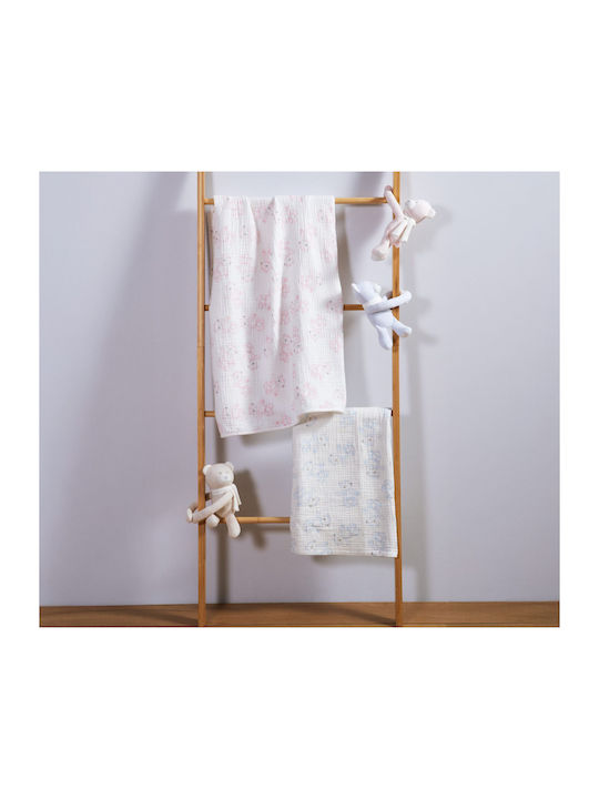 Nef-Nef Homeware Κουβέρτα Αγκαλιάς & Λίκνου Teddy Πικέ Μπεζ με Ζωάκι 75x100εκ.