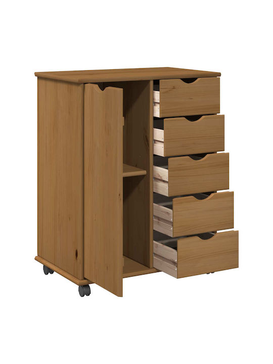 Kommode Schlafzimmer aus Massivholz mit 5 Schubladen 63,5x39x79cm