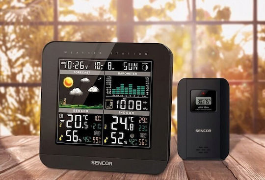 Sencor Επιτραπέζιο Ψηφιακό Ρολόι Μαύρο SWS 5800