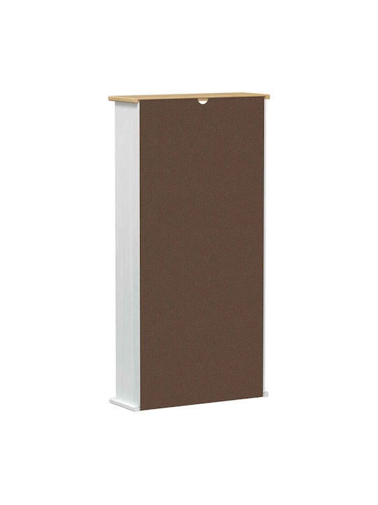 Floor Living Room Display Cabinet Made of Solid Wood with Windowed White 52x17.5x103cm