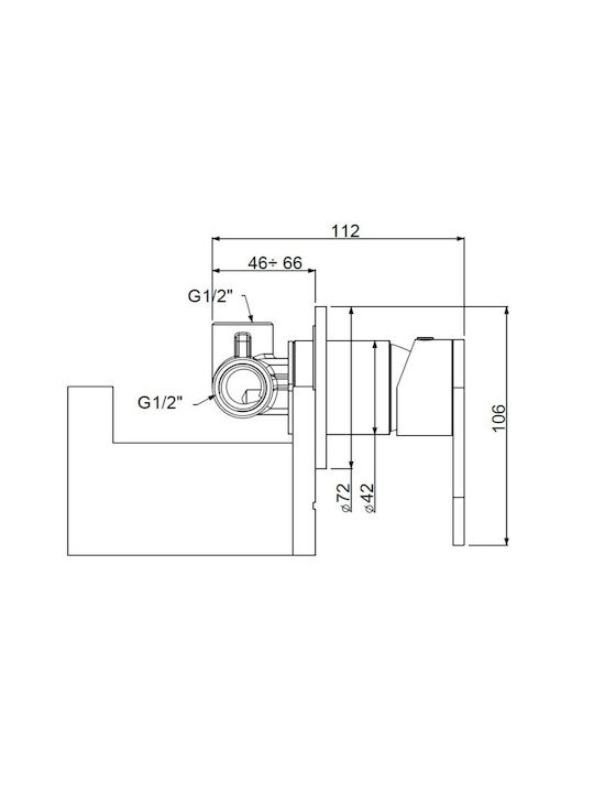 Armando Vicario Built-in Mixer & Diverter Set for Shower Silver