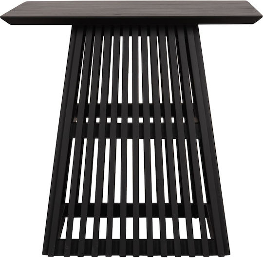 Wooden Square Dining Table Black 80x80x78cm