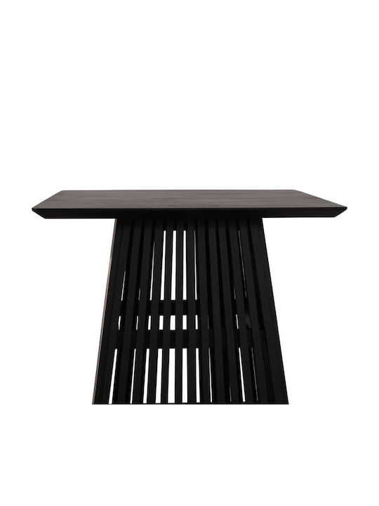 Masă Pătrată de Dining din Lemn Neagră 80x80x78cm
