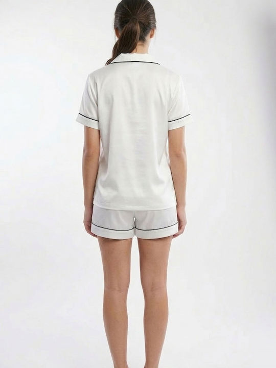Lovelx Homewear Καλοκαιρινό Γυναικείο Σετ Πιτζάμας Λευκο