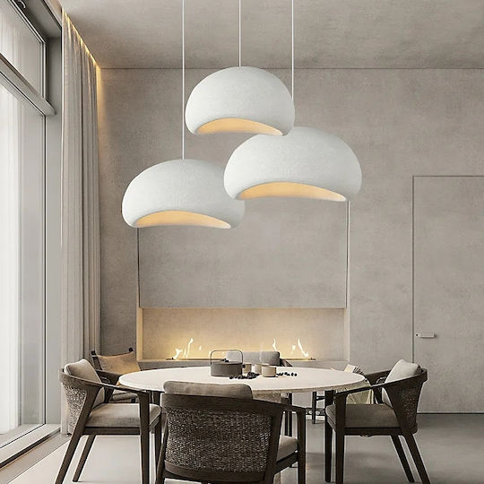 Home Lighting Pendant Κρεμαστό Φωτιστικό Λευκό με Ντουί E27 40x40εκ.