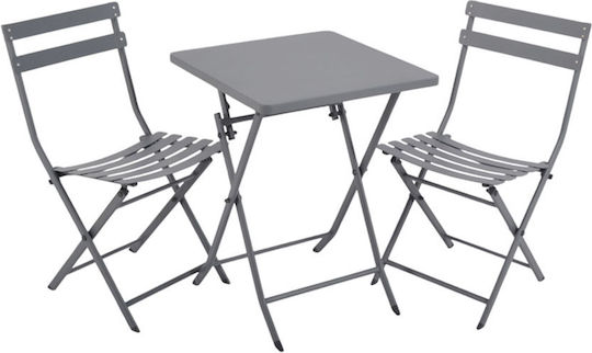 Ankor Garten- und Outdoor-Möbelsets für kleinen Balkon 3 Stück Grau