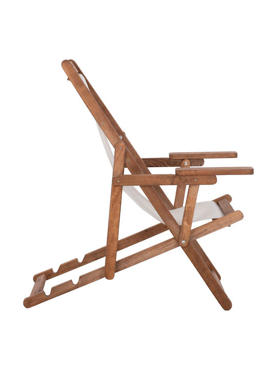 Deckchair Limnos Wooden With Arms Walnut