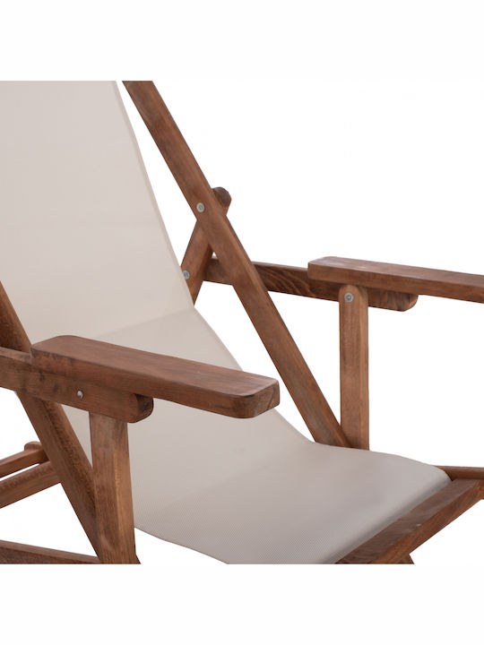 Deckchair Limnos Wooden With Arms Walnut