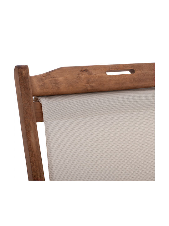 Deckchair Limnos Wooden With Arms Walnut