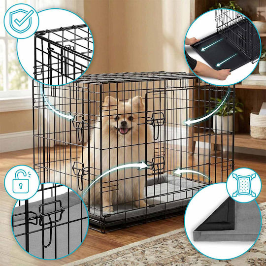Pethaus Wire Dog Cage Small Gray 75x45x54cm