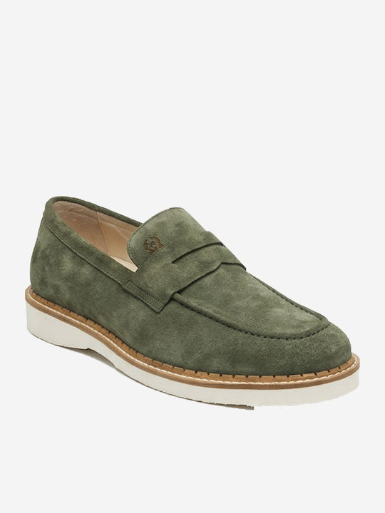 Suede Ανδρικά Loafers σε Πράσινο Χρώμα