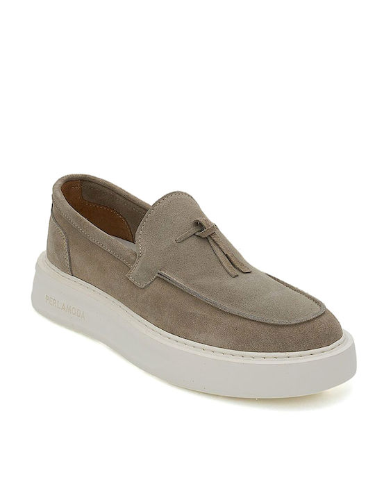 Perlamoda Men's Loafers in Beige Colour