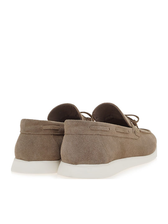Suede Men's Loafers in Beige Colour