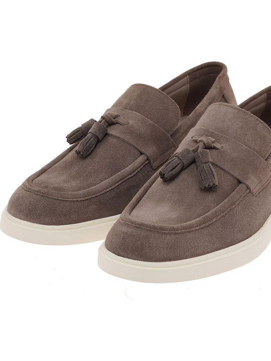 Suede Men's Loafers in Brown Colour