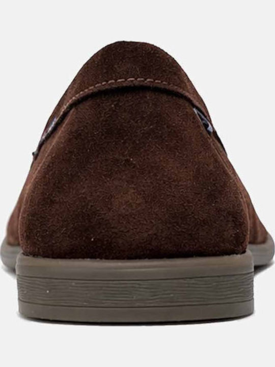 Suede Ανδρικά Loafers σε Καφέ Χρώμα