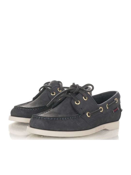 Leather Men's Boat Shoes in Blue Colour