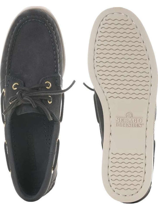 Leather Men's Boat Shoes in Blue Colour