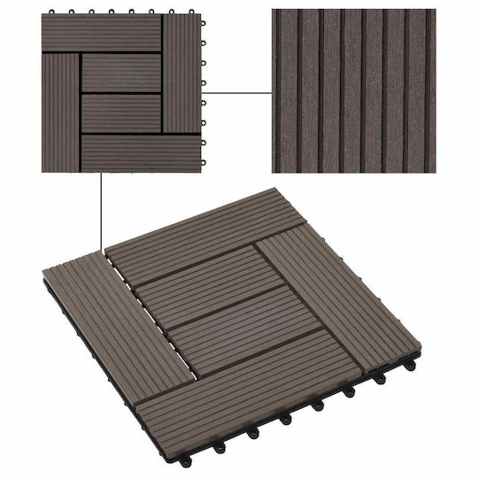 vidaXL Material for Garden Flooring from WPC 30x30cm 11 Pieces