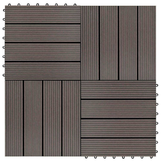 vidaXL Material Pentru Pardoseală De Grădină Din WPC 30x30cm 11 Bucăți