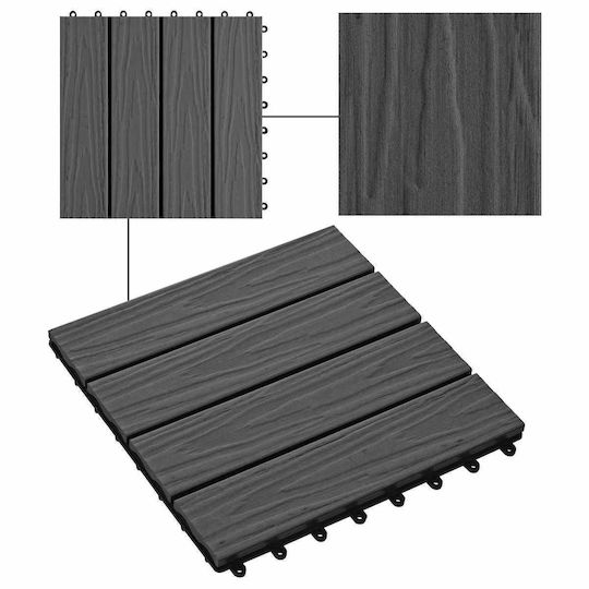 vidaXL Tile for Garden Flooring from WPC 3x3cm 11 Pieces