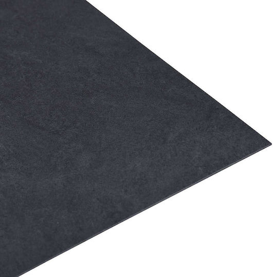 vidaXL Set Plastic Floor PVC With 55 Tiles 1.5mm L30.5xW30.5cm Black