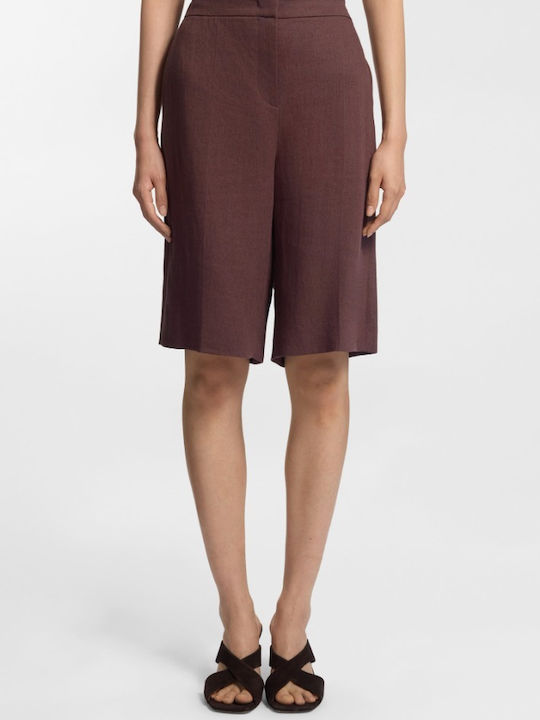 Damen Bermudas Leinen Braune