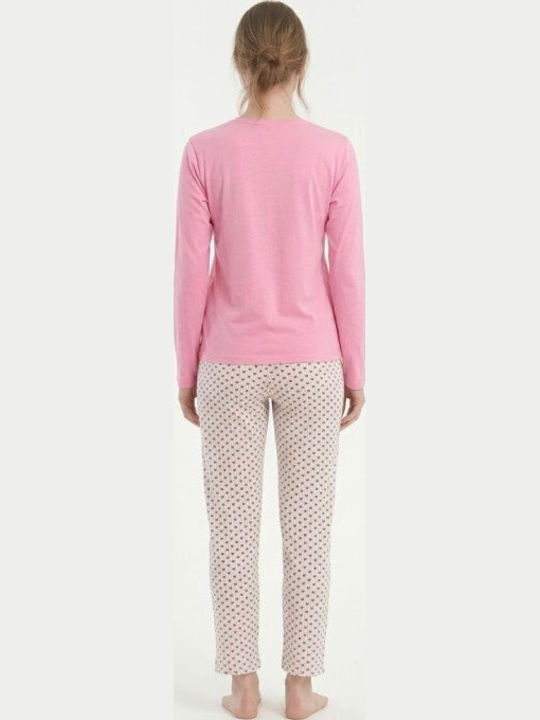 Soccus Set De Pijamale Dama De Iarnă Din Bumbac Roz