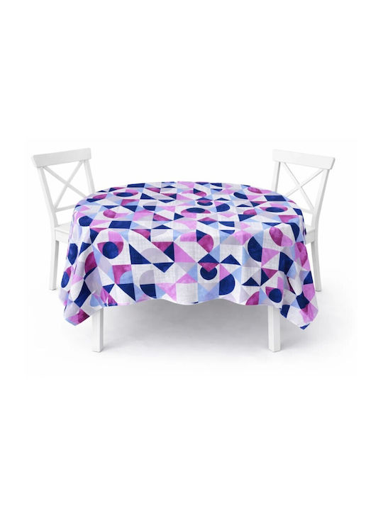 Pucioasa Măsuță Rotundă Bumbac Violet/Albastru Φ180cm