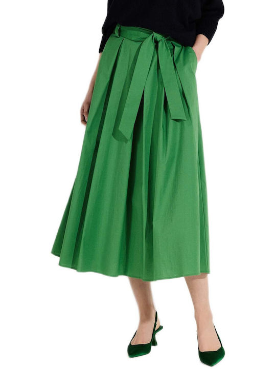 High Waist Maxi Green Skirt